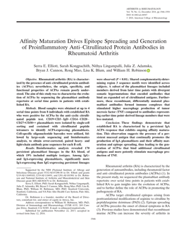 Citrullinated Protein Antibodies in Rheumatoid Arthritis