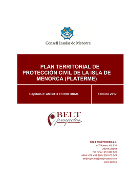 Plan Territorial De Protección Civil De La Isla De Menorca (Platerme)