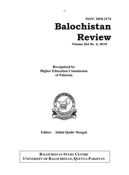 Balochistan Review 2 2019