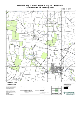 Definitive Map of Public Rights of Way for Oxfordshire Relevant Date: 21 February 2006