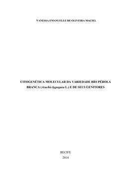 CITOGENÉTICA MOLECULAR DA VARIEDADE BRS PÉROLA BRANCA (Arachis Hypogaea L.) E DE SEUS GENITORES