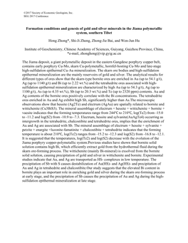 Formation Conditions and Genesis of Gold and Silver Minerals in the Jiama Polymetallic System, Southern Tibet