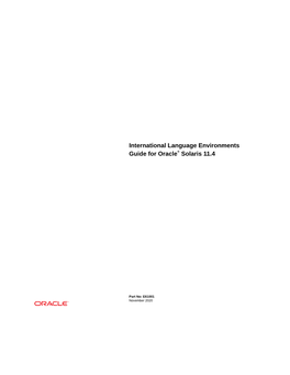 International Language Environments Guide for Oracle® Solaris 11.4