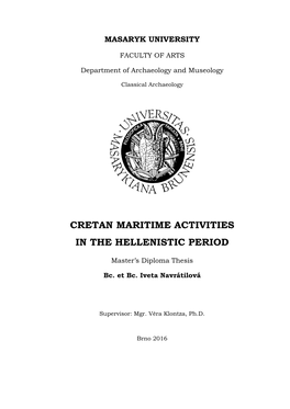 Cretan Mariti in the Cretan Maritime Activities The