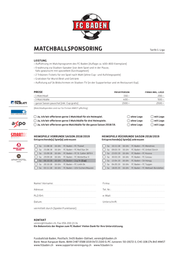 MATCHBALLSPONSORING Tarife 1