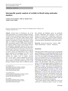 Interspecific Genetic Analysis of Orchids in Brazil Using