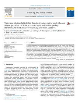 Water and Martian Habitability Results of an Integrative Study Of