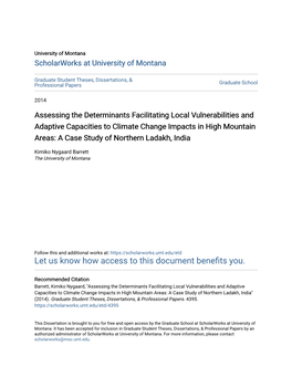 Assessing the Determinants Facilitating Local Vulnerabilities