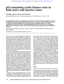 21-Containing C.Yclin Kinases Exist in Oth Acnve and Lnacnve States