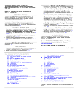 Full Prescribing Information for Prolong Aptt for up to 120 Hours, and May Prolong PT and INR for up ORBACTIV