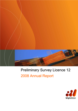 Preliminary Survey Licence 12 2008 Annual Report