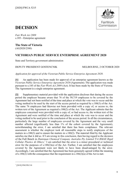 Victorian Public Service Enterprise Agreement 2020 Pdf 5.96 MB