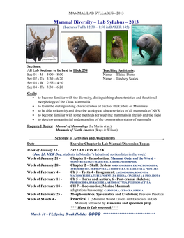 Diversity and Conservation of Mammals