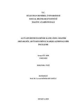 T.C. Süleyman Demirel Üniversitesi Sosyal Bilimler Enstitüsü Maliye Anabilim Dali