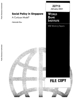 Social Policy in Singapore WORLD