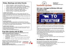 Lambeth Cyclists Newsletter