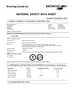 Material Safety Data Sheet