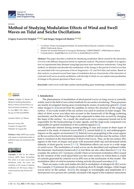 Method of Studying Modulation Effects of Wind and Swell Waves on Tidal and Seiche Oscillations