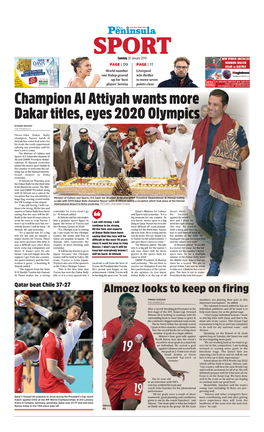 Champion Al Attiyah Wants More Dakar Titles, Eyes 2020 Olympics