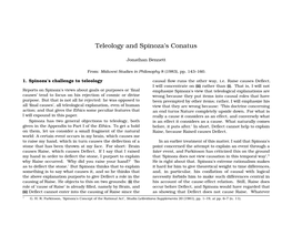 Teleology and Spinoza's Conatus