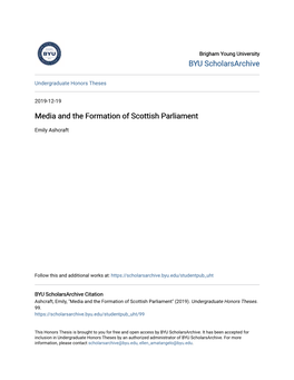 Media and the Formation of Scottish Parliament