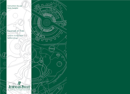 Instructions for Use Mode D'emploi EQUATION of TIME Calibre 2120/2808 Selfwinding