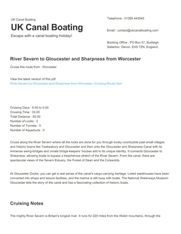 River Severn to Gloucester and Sharpness from Worcester