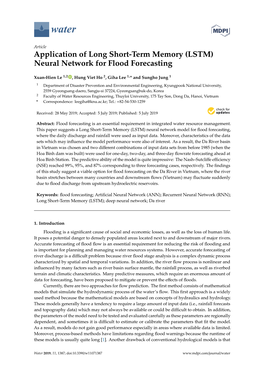 Application of Long Short-Term Memory (LSTM) Neural Network for Flood Forecasting