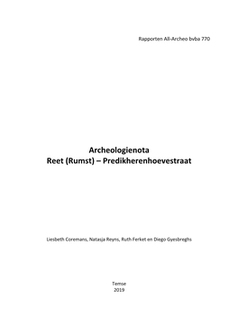 Archeologienota Reet (Rumst) – Predikherenhoevestraat