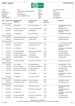 Dfbnet - Spielplan 19.07.2019 13:03