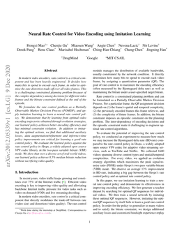 Neural Rate Control for Video Encoding Using Imitation Learning