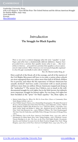 Eyes Off the Prize: the United Nations and the African American Struggle for Human Rights, 1944–1955 Carol Anderson Excerpt More Information