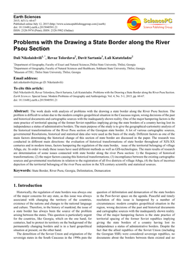 Problems with the Drawing a State Border Along the River Psou Section