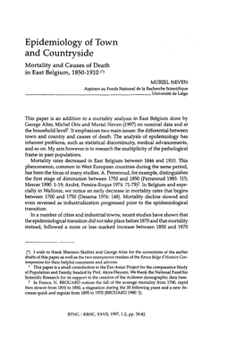 Epidemiology of Town and Countryside