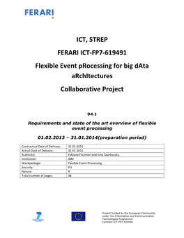 Requirements and State of the Art Overview on Flexible Event Processing