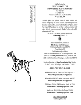 American Pointer Club National Field Trial