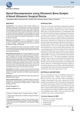 Spinal Decompression Using Ultrasonic Bone