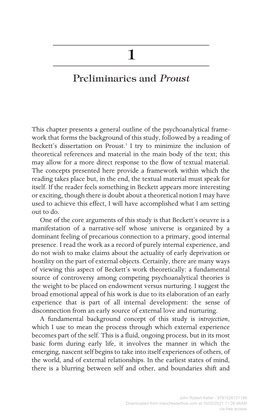 Preliminaries and Proust