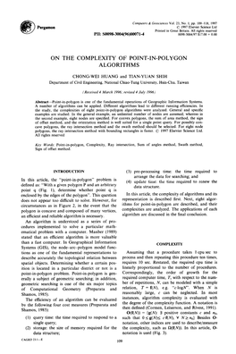 On the Complexity of Point-In-Polygon Algorithms