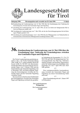 Landesgesetzblatt Für Tirol