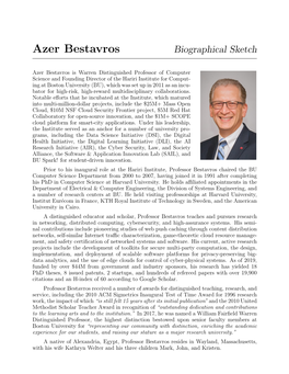 Azer Bestavros Biographical Sketch