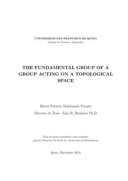 The Fundamental Group of a Group Acting on a Topological Space