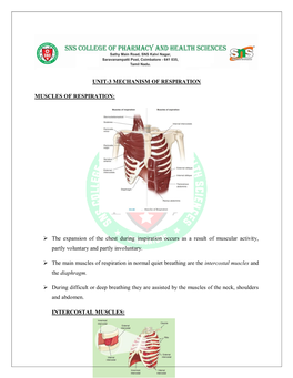 Unit-3 Mechanism of Respiration