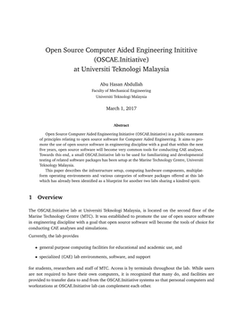 (OSCAE.Initiative) at Universiti Teknologi Malaysia