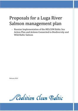 Proposals for a Luga River Salmon Management Plan