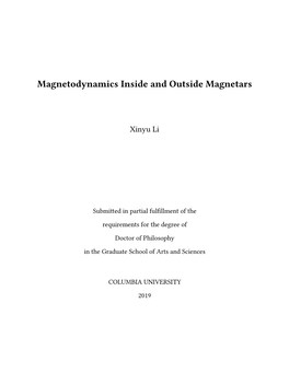 Magnetodynamics Inside and Outside Magnetars