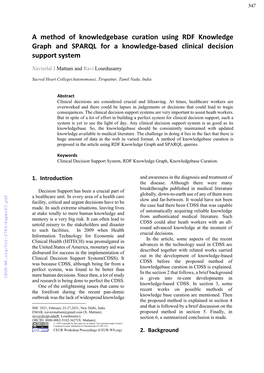 A Method of Knowledgebase Curation Using RDF Knowledge Graph and SPARQL for a Knowledge-Based Clinical Decision Support System