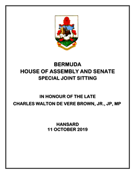 Bermuda House of Assembly and Senate Special Joint Sitting