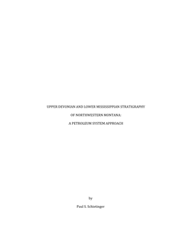 Upper Devonian and Lower Mississippian Stratigraphy