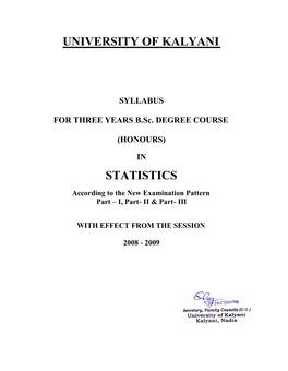 Statistics (Hons.) Syllabus W.E.F. 2008-09.Pdf